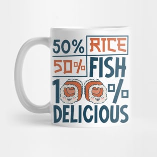 50 percent rice - 50 percent fish - Sushi Mug